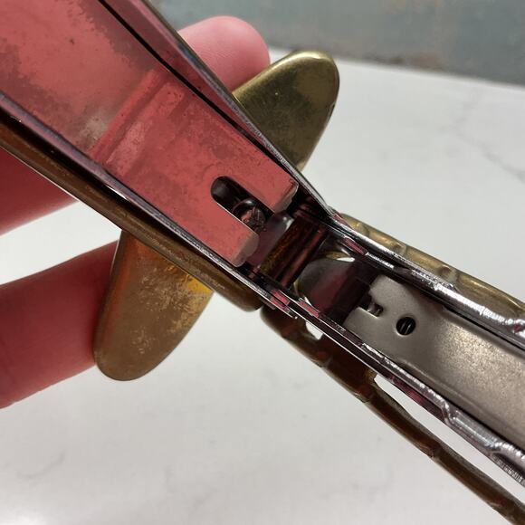 Vtg P-51D Mustang WW2 Fighter Airplane Desk Novelty Brass Stapler Paperweight - Picture 11 of 12